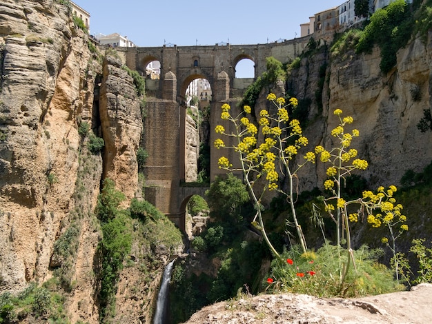 Uitzicht op de nieuwe brug in ronda