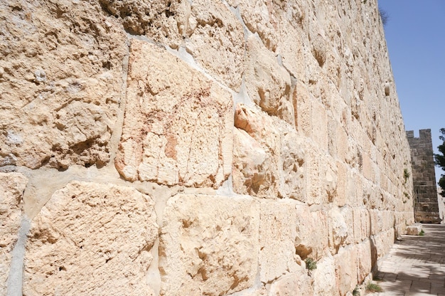 Foto uitzicht op de oude stenen muur