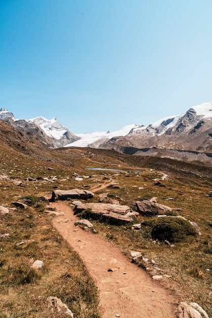 uitzicht op de piek van de Matterhorn in Zermatt, Zwitserland.