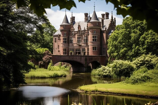 Foto uitzicht op de schilderachtige versterkte stad dokkum in de provincie friesland