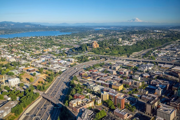 Uitzicht op de skyline van het centrum van Seattle