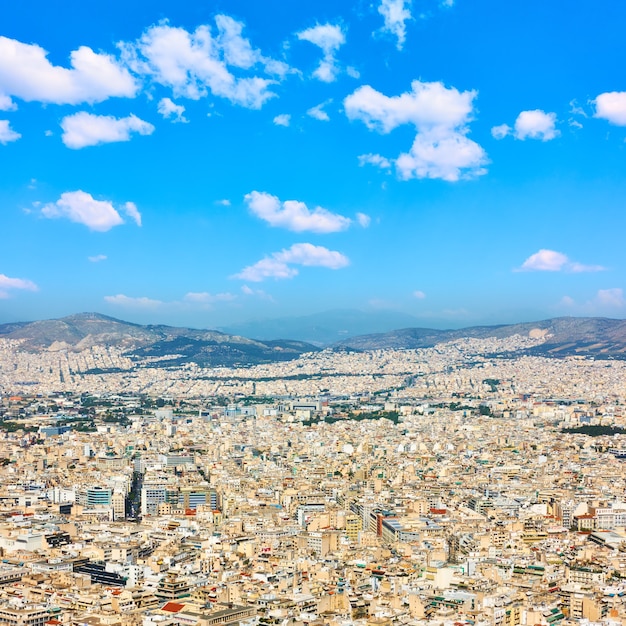 Uitzicht op de stad Athene vanaf de berg Lycabettus, Griekenland