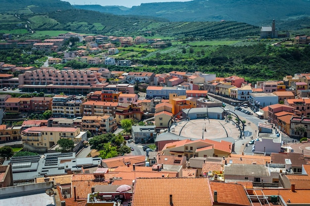 Uitzicht op de stad Castelsardo van bovenaf