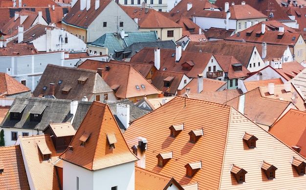 Uitzicht op de stad Cesky Krumlov (Tsjechië).