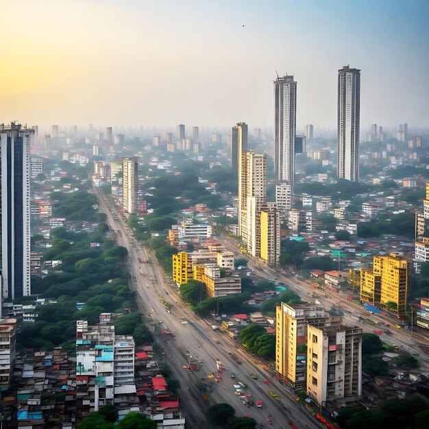 Uitzicht op de stad Dhaka