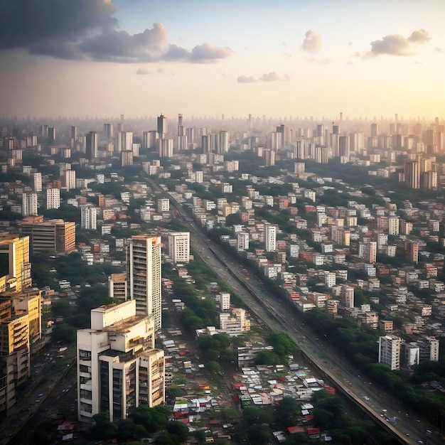 Uitzicht op de stad Dhaka