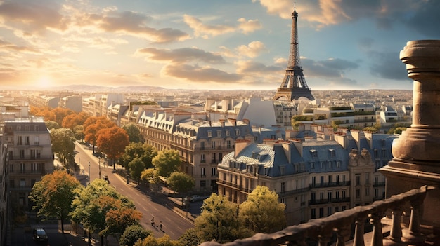 Uitzicht op de stad Parijs