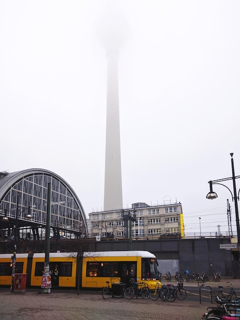 Foto uitzicht op de stad tegen een heldere hemel