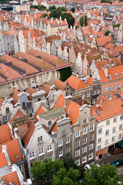 Uitzicht op de stad vanaf een hoogte Gdansk Polen Europa