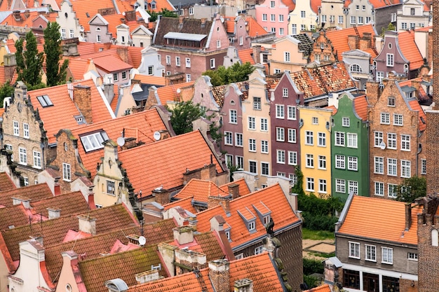 Uitzicht op de stad vanaf een hoogte Gdansk Polen Europa