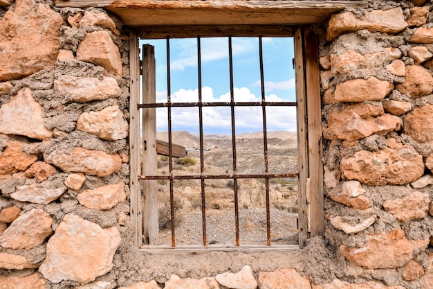 Uitzicht op de woestijn Tabernas in de provincie Almeria, Spanje