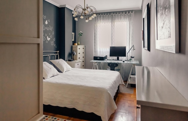 Uitzicht op een lege kamer