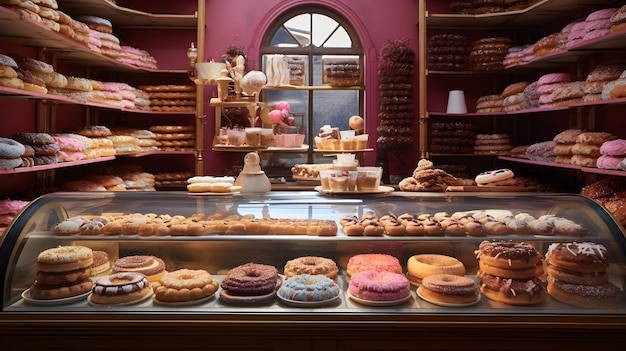 Foto uitzicht op heerlijke geglazuurde donuts