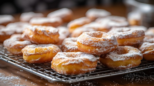 Foto uitzicht op heerlijke geglazuurde donuts