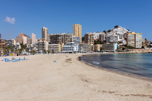 Uitzicht op het beste strand in Alicante, Spanje