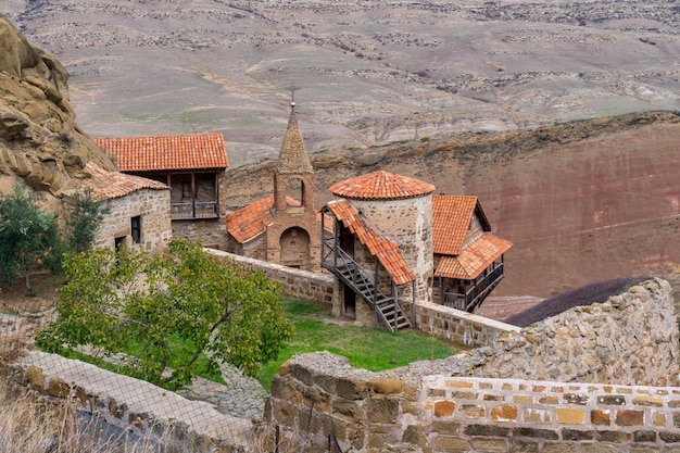 Uitzicht op het kloostercomplex van David Gareja uit Oost-Georgië