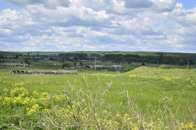 Uitzicht op het landelijke landschap Ulyanovsk regio Rusland