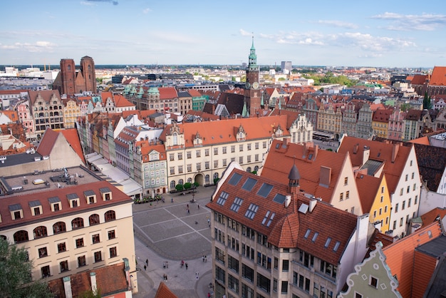 Uitzicht op het marktplein in Wroclaw