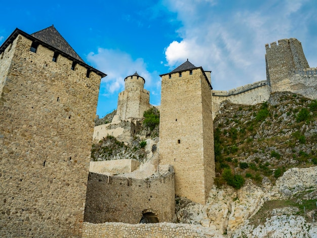 Uitzicht op het middeleeuwse fort Golubac in Servië