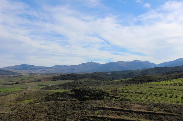 Uitzicht op het natuurpark Moncayo, de berg van het Iberische systeem in Zaragoza