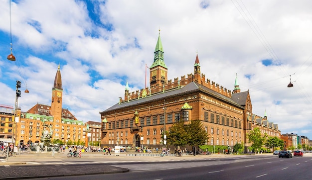 Uitzicht op het stadhuis van Kopenhagen Denemarken