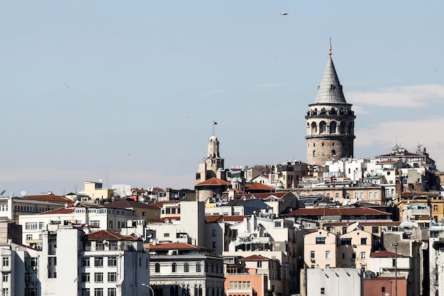 Uitzicht op het stadsbeeld en de galata-toren tegen de lucht