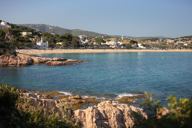 Uitzicht op het strand van Sant Pol in S Agaro Costa Brava Spanje