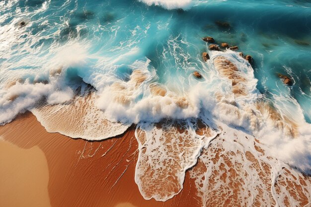 Uitzicht op het strand vanuit de lucht Drone