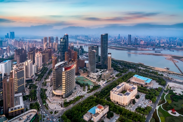 Uitzicht op nacht uitzicht op Nanchang, provincie Jiangxi