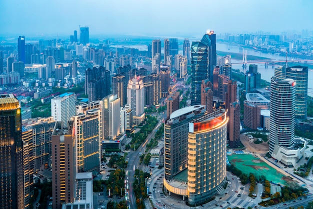 Uitzicht op nacht uitzicht op nanchang, provincie jiangxi