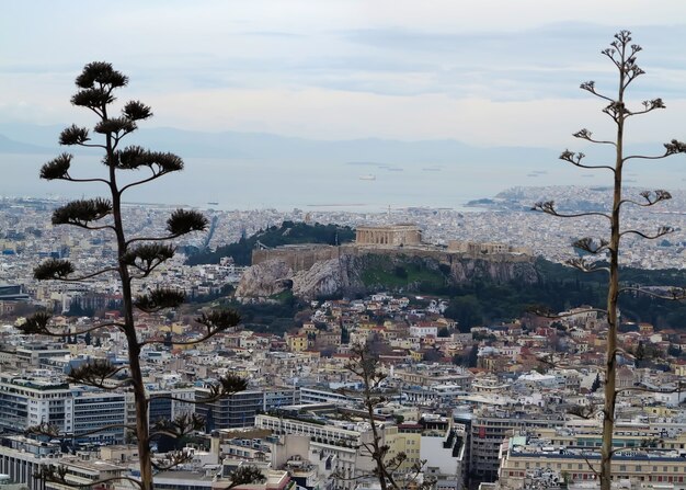 Uitzicht op Parthenon en Athene