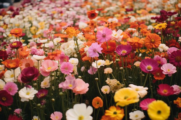 Uitzicht op prachtige bloeiende bloemen