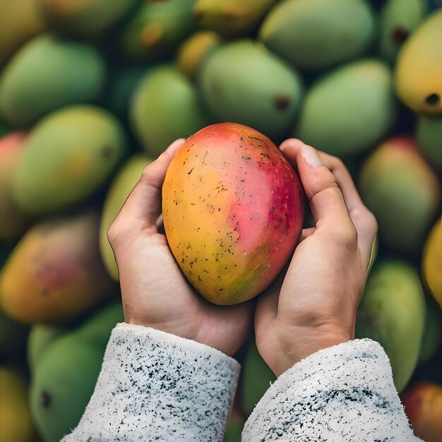 Uitzicht op rijpe mango's