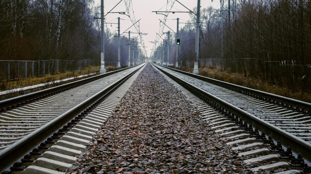 Foto uitzicht op spoorlijnen