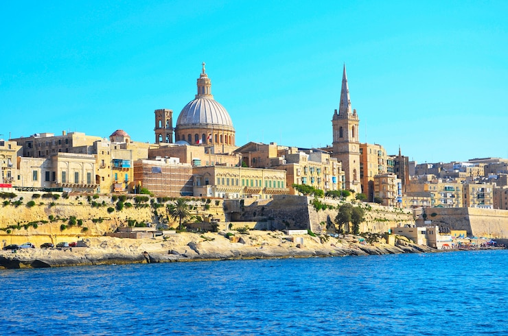 Foto uitzicht op valletta, de hoofdstad van malta