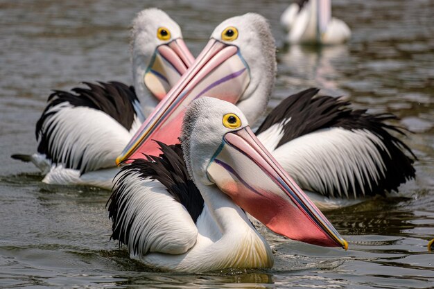 Foto uitzicht op vogels in het meer