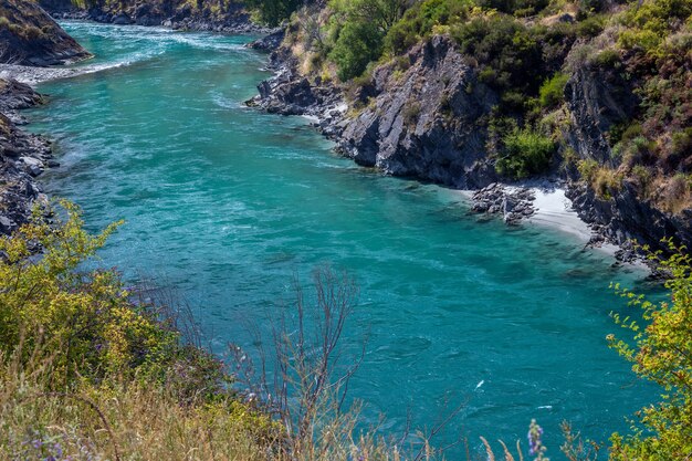 Uitzicht over de Kawarau River Gorge in Nieuw-Zeeland