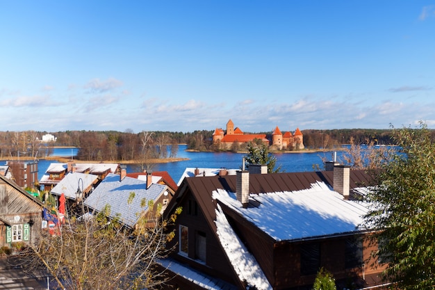 Uitzicht over het kasteel trakai