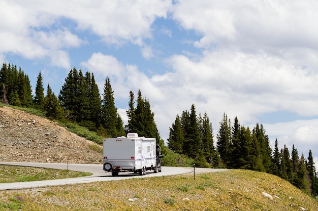 Uitzicht vanaf de top van Cottonwood Pass, Colorado.