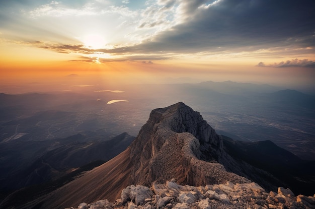 Uitzicht vanaf de top van het Tahtali-gebergte bij zonsopgang