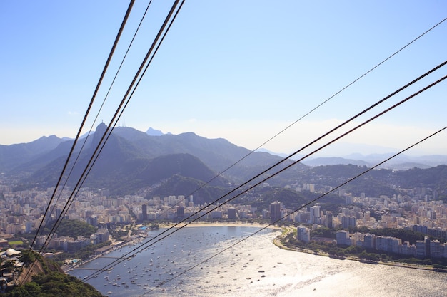 Uitzicht vanaf het kabelbaanstation op de Suikerbroodberg in Rio de Janeiro
