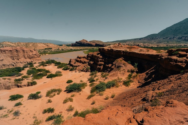 Uitzichten over Quebrada de las Conchas in Salta, Noord-Argentinië