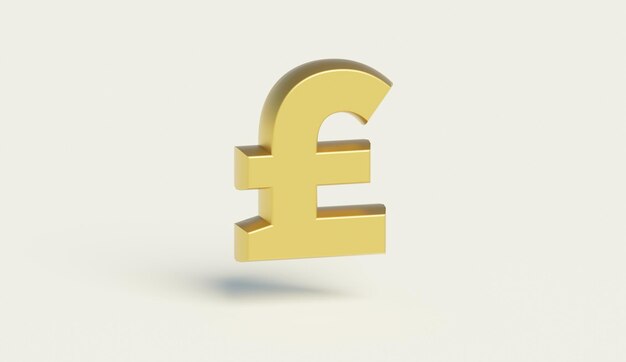 UK GBP 3D weergegeven wazig gouden pictogram