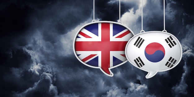 영국과 한국의 브렉시트 협상 논의 d rednering