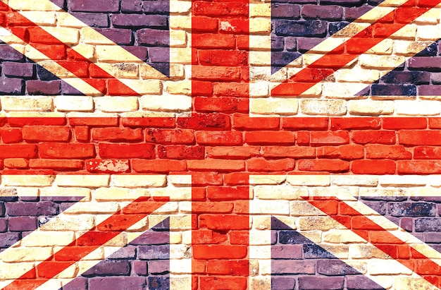 UK United Kingdom flag painted on a walll background texture