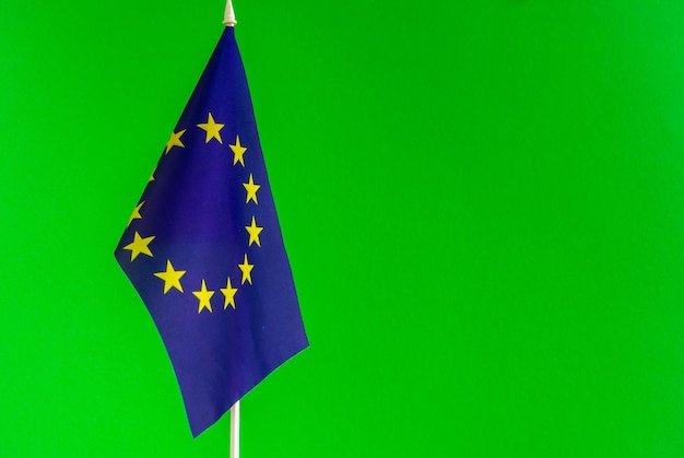 Ukraine and europe union flags isolated