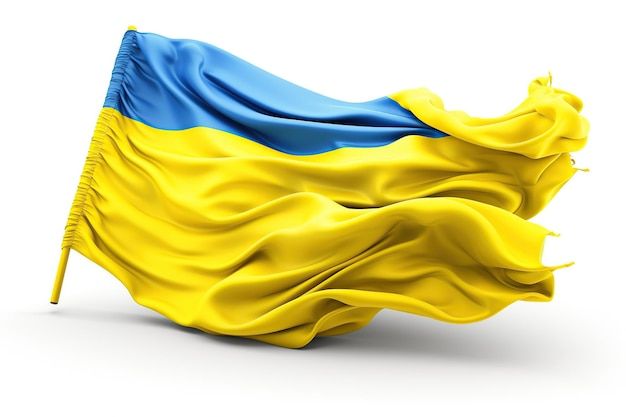 Флаг Украины на белом фоне