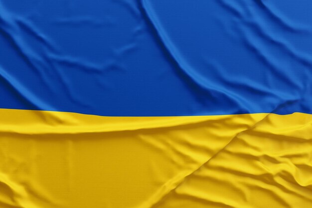 Ukraine Flag waving 3d Rendering Depicting Symbol of Victory, conquest, National Celebrations