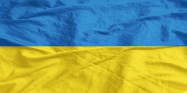ukraine flag waving close up