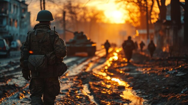 ウクライナ戦争コンセプト 国を守る兵士